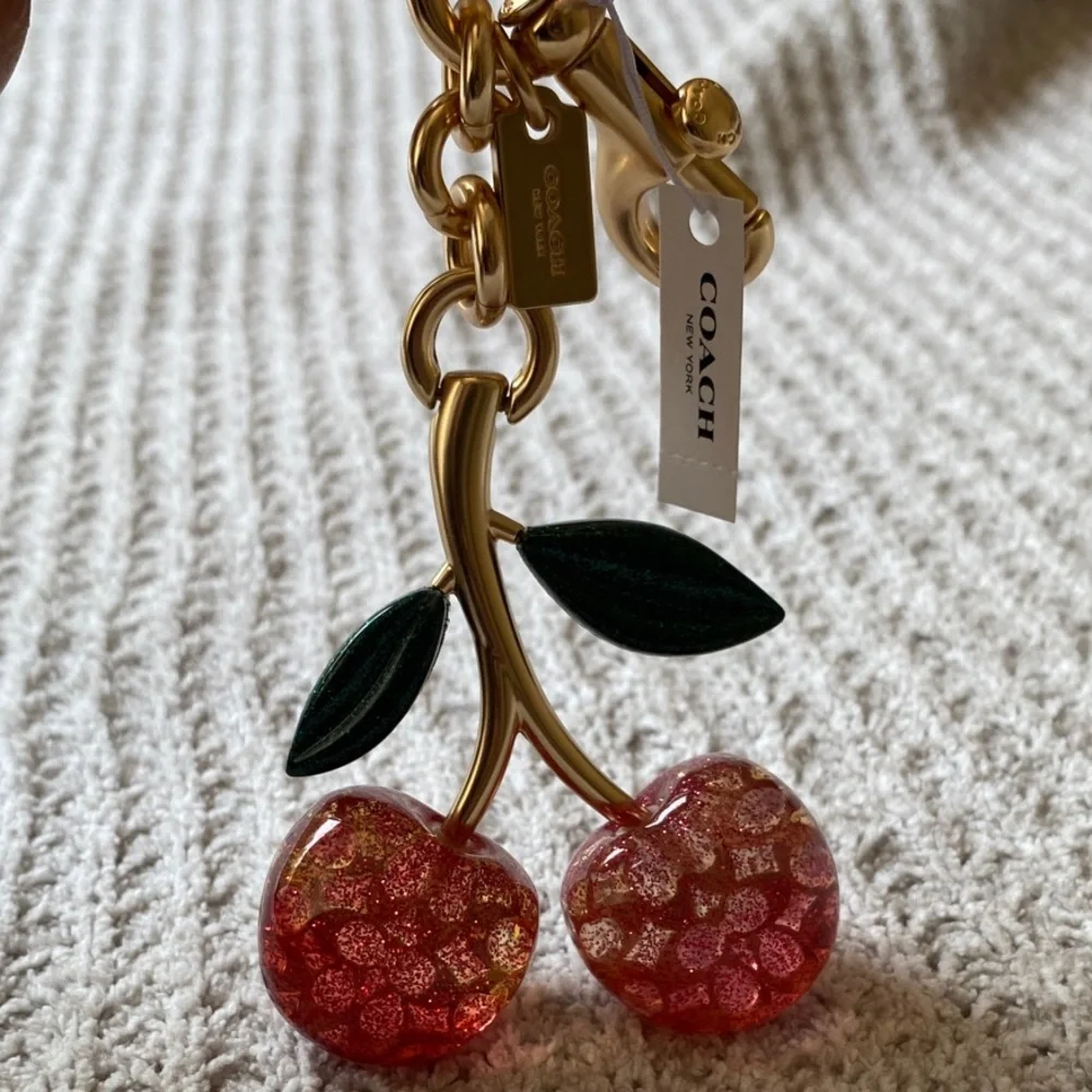 COACH Gold & Pink Cherry Charm - Picture 6 of 6